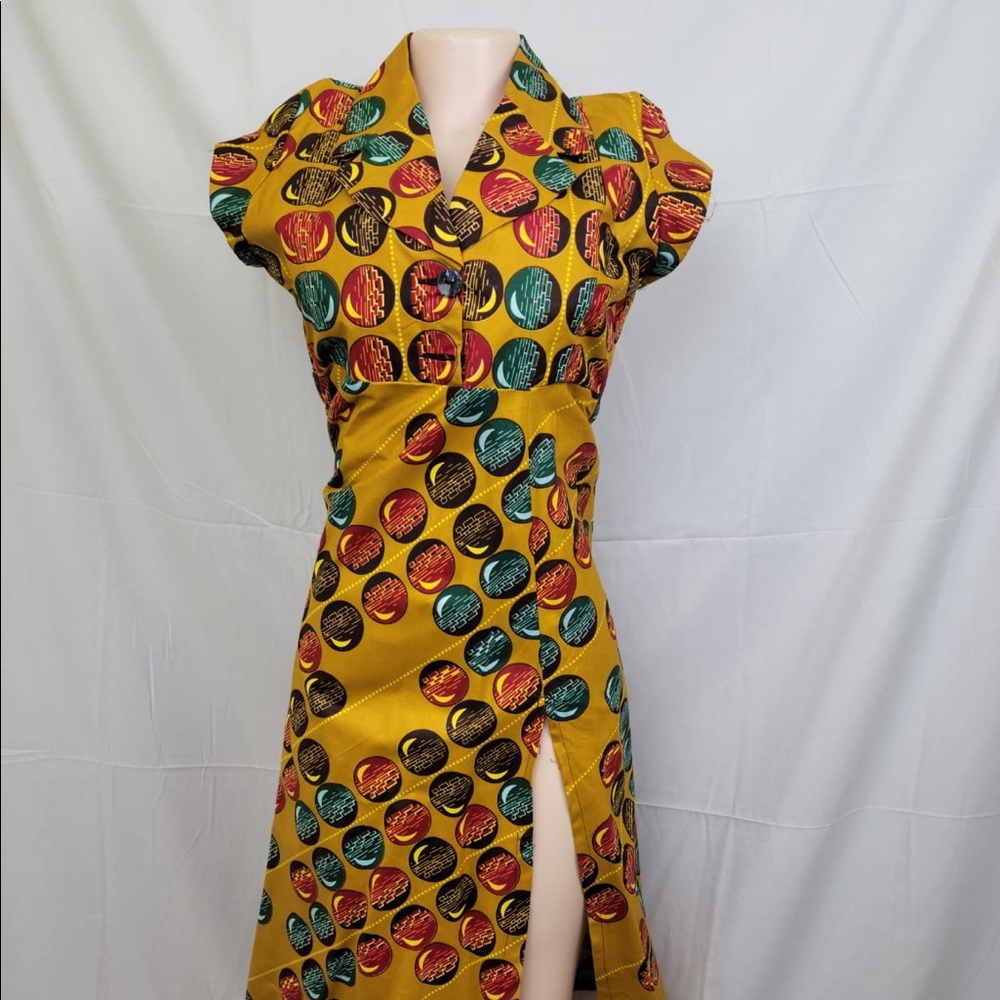 African Print Maxi Slit Dress